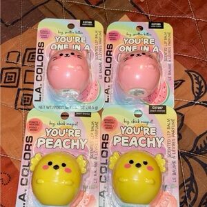 L.A. Colors animal scented  Lip Balm Duo - Pink and Yellow (4)
